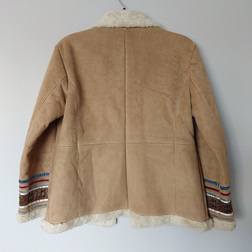 Coldwater Creek Faux Suede Sherpa Lined Jacket Psm View 2